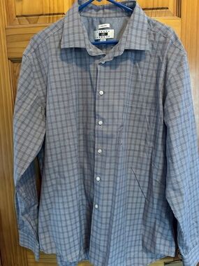 Joseph Abboud Men's Grey Plaid Dress Shirt